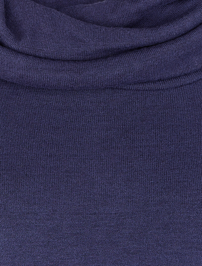 Pull fin à col roulé lâche - Marine - 3