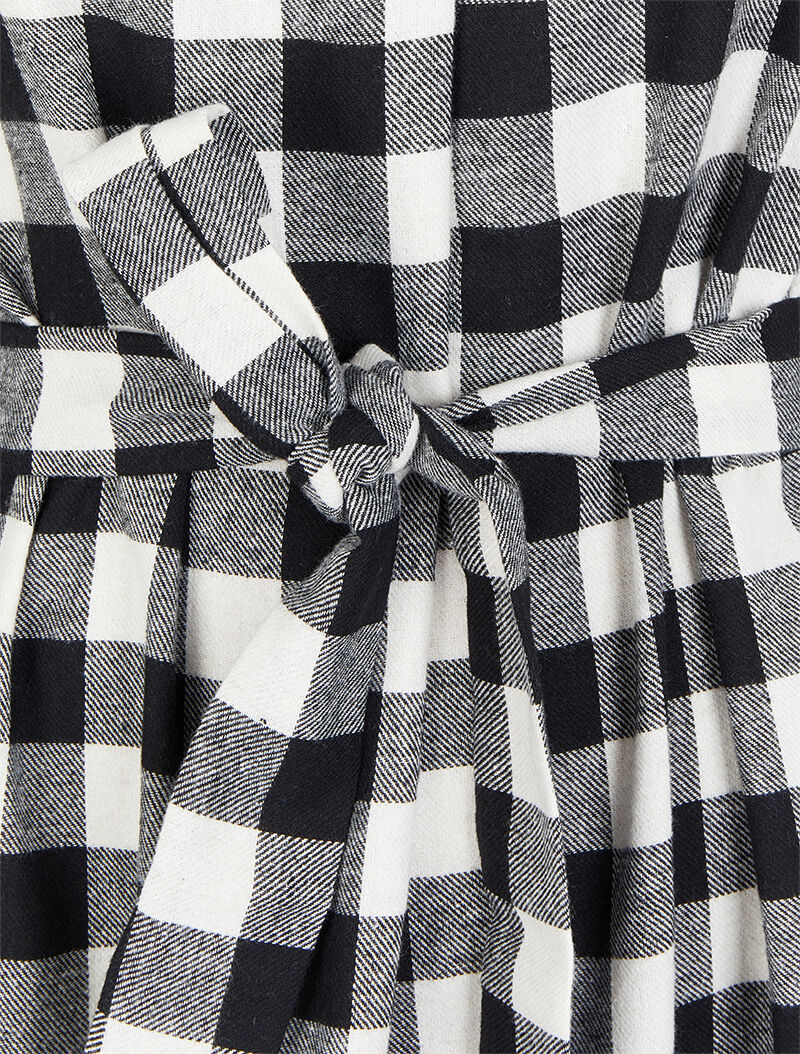 Tunique à carreaux à côtés échancrés - Noir/blanc - 3