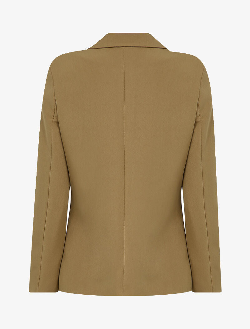 Blazer à poches plaquées et épaulettes - Camel - 2