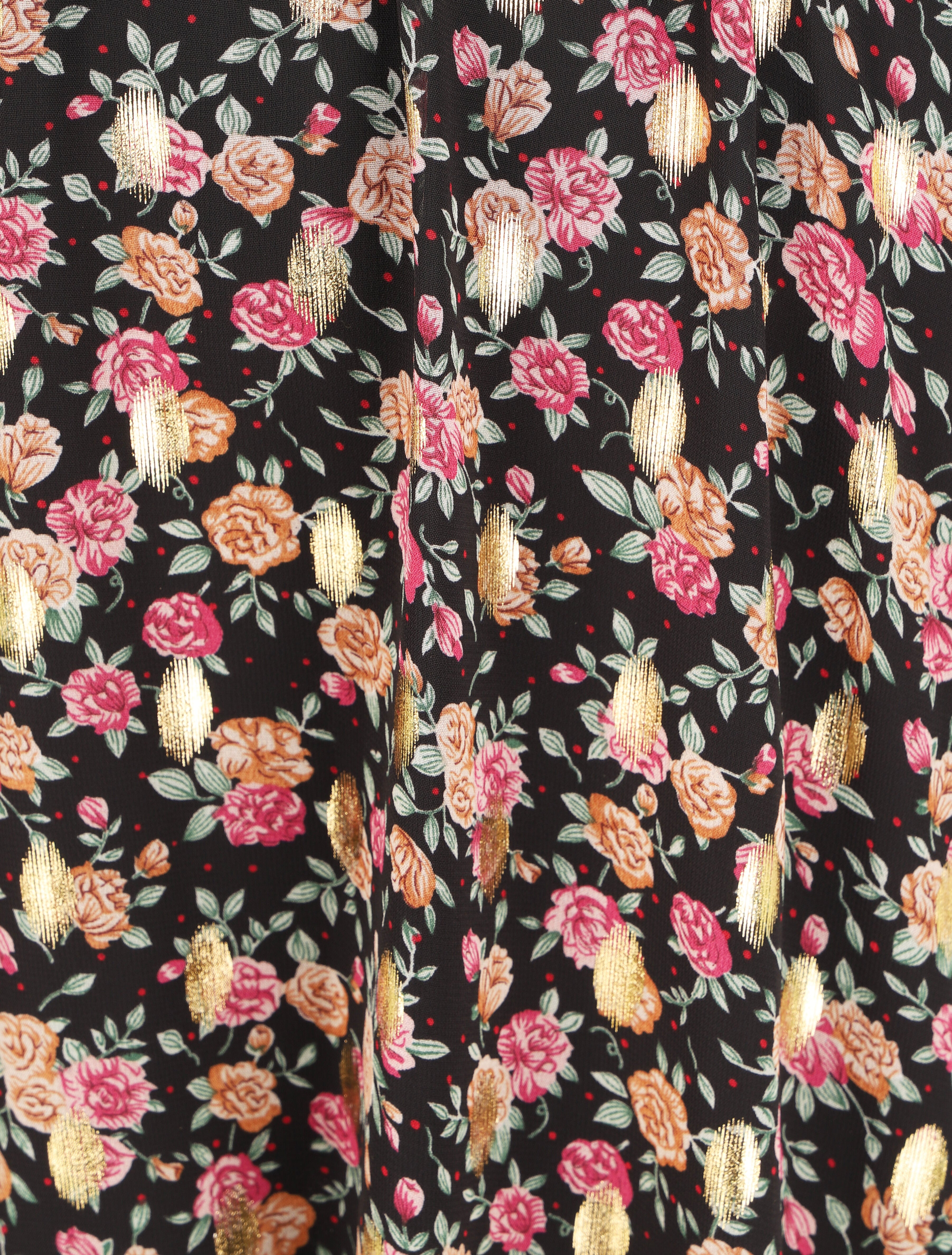 Robe patineuse à motifs roses - Noir - 4