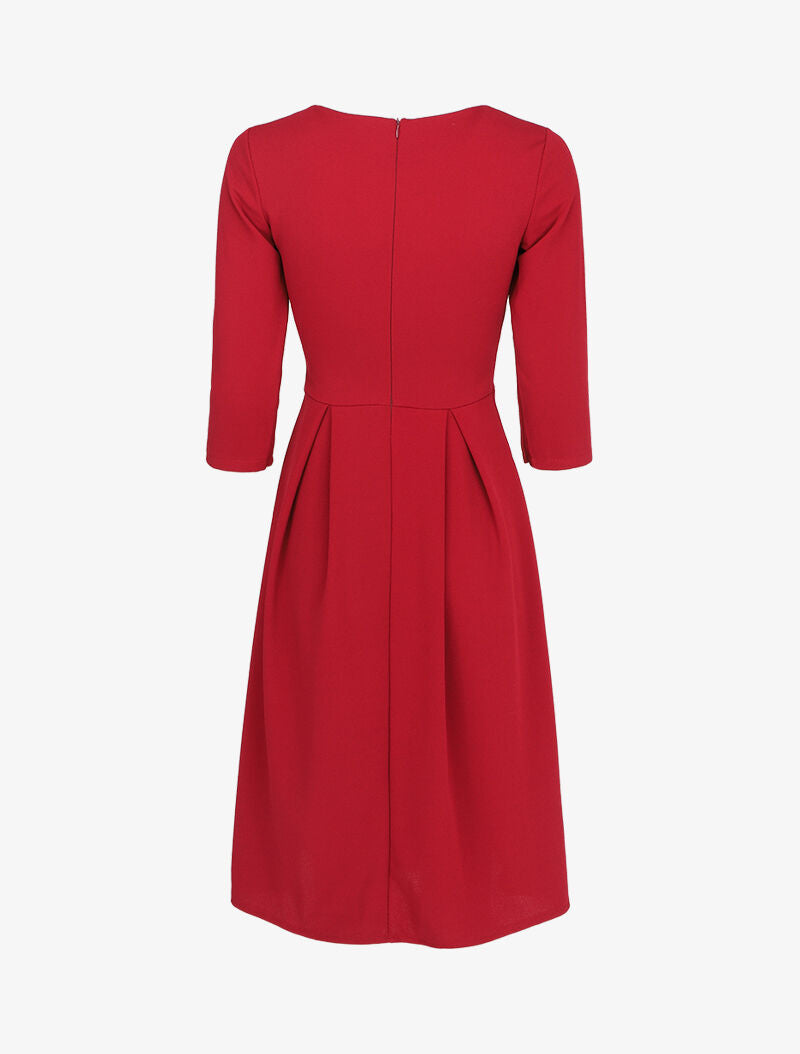 Robe patineuse effet drapé - Lie de vin - 2