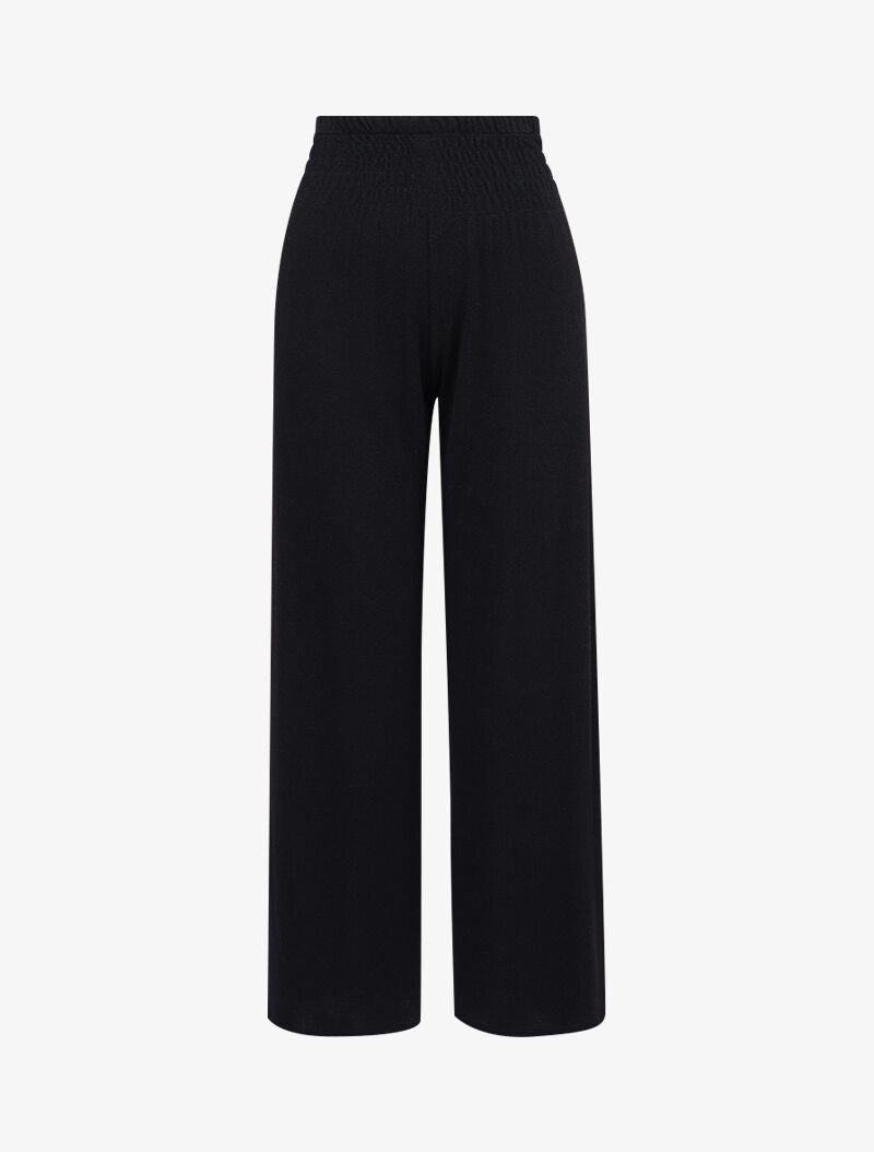 Pantalon en maille douce coupe droite - Noir - 4