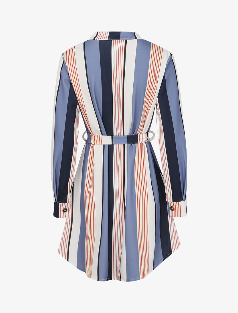 Robe asymétrique à rayures - Bleu - 2