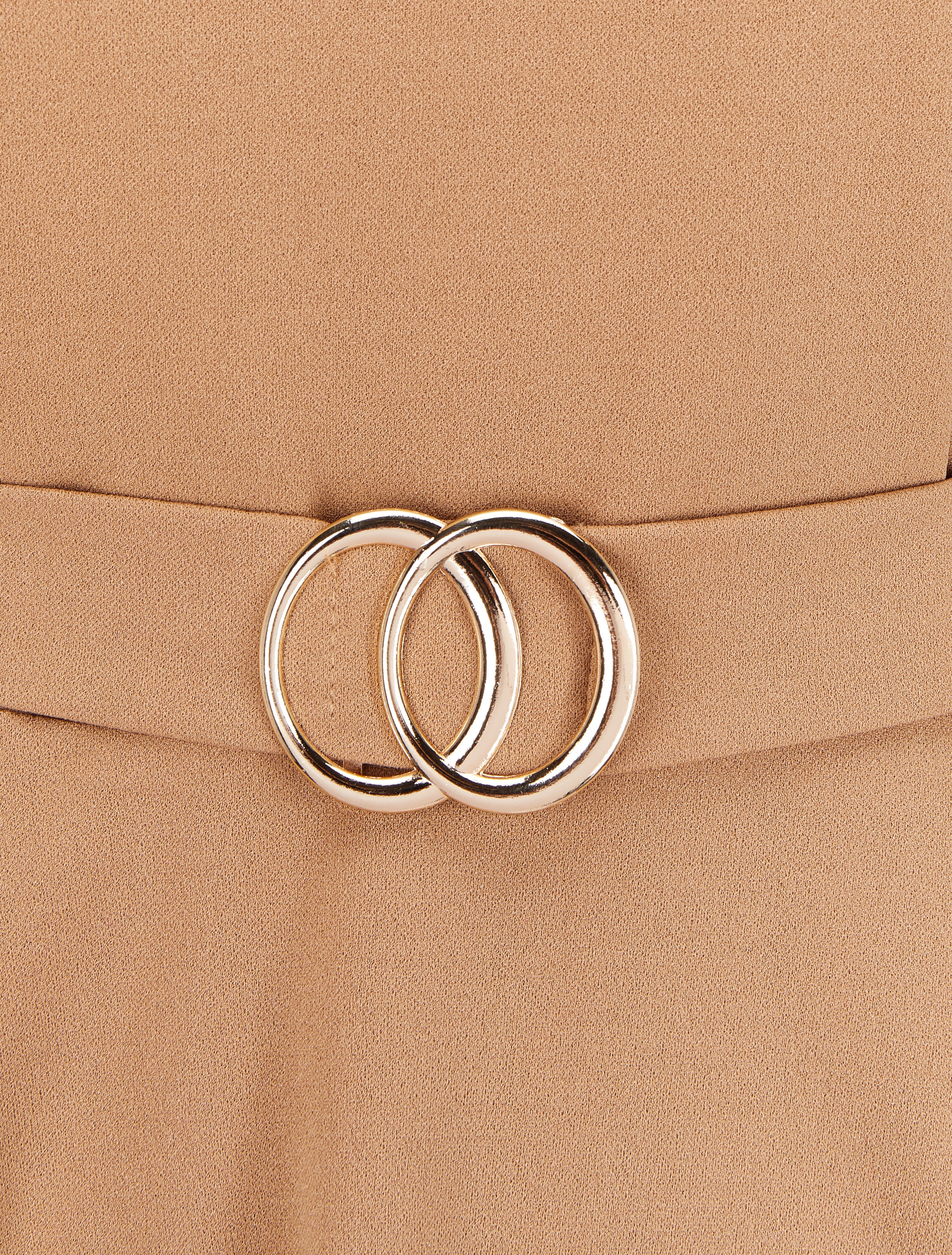 Top péplum à bords asymétriques - Camel - 3