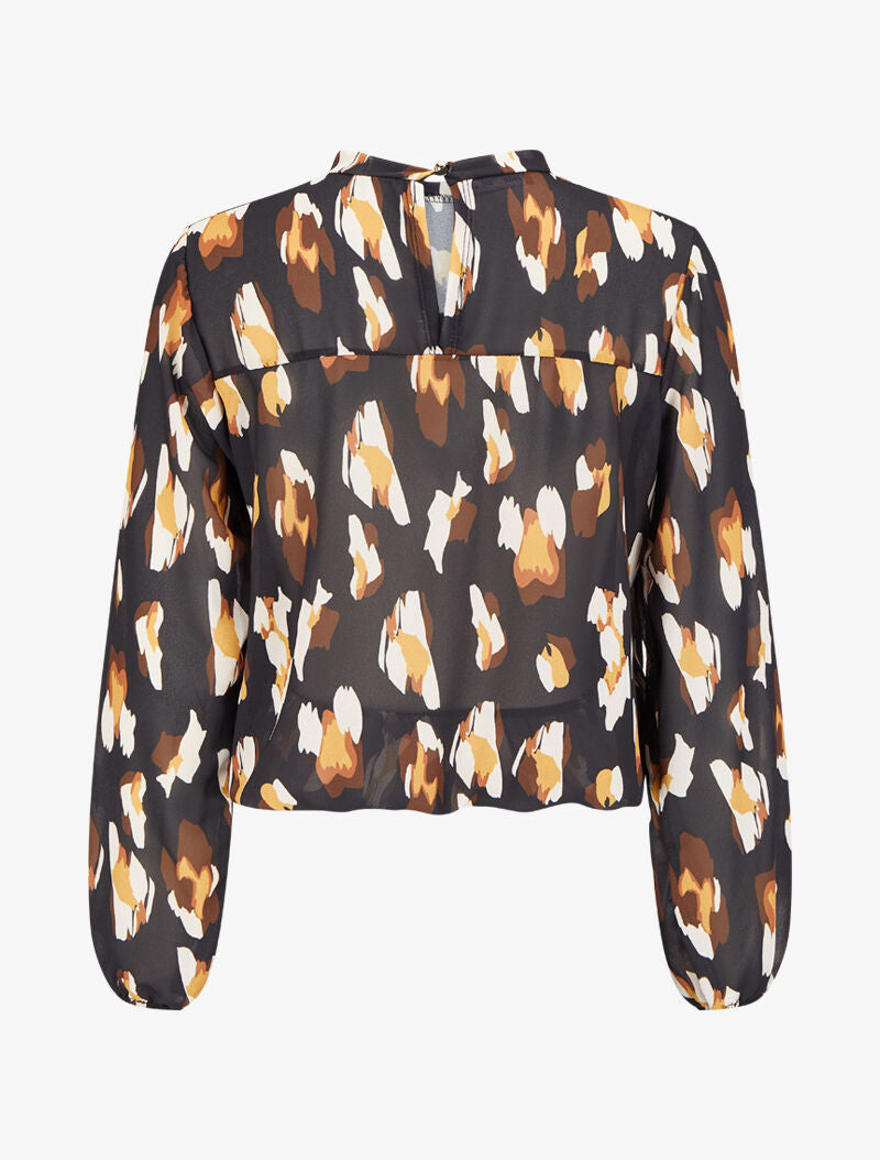 Blouse fluide à imprimé - Noir - 2