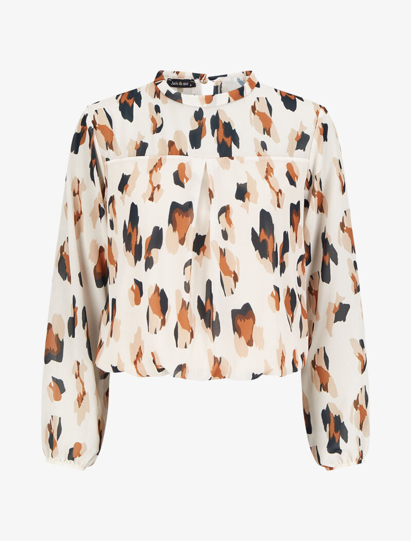 Blouse fluide à imprimé - Blanc - 4