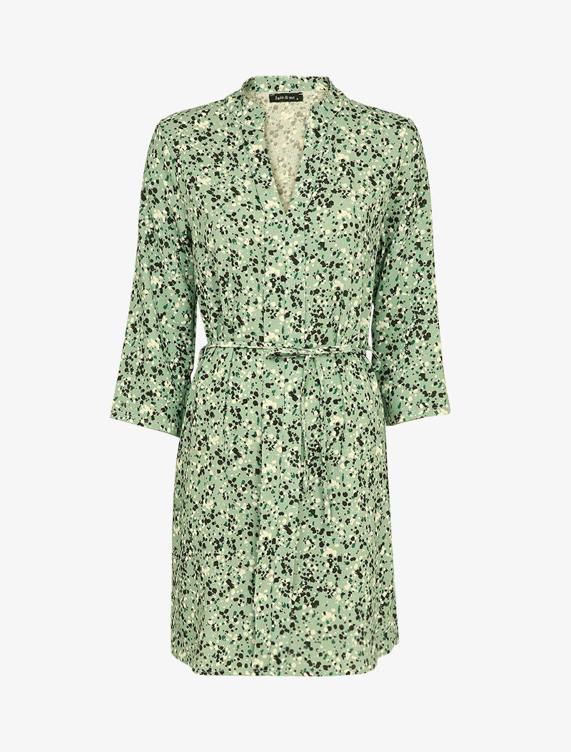 Robe patineuse à imprimé moucheté - Vert - 1