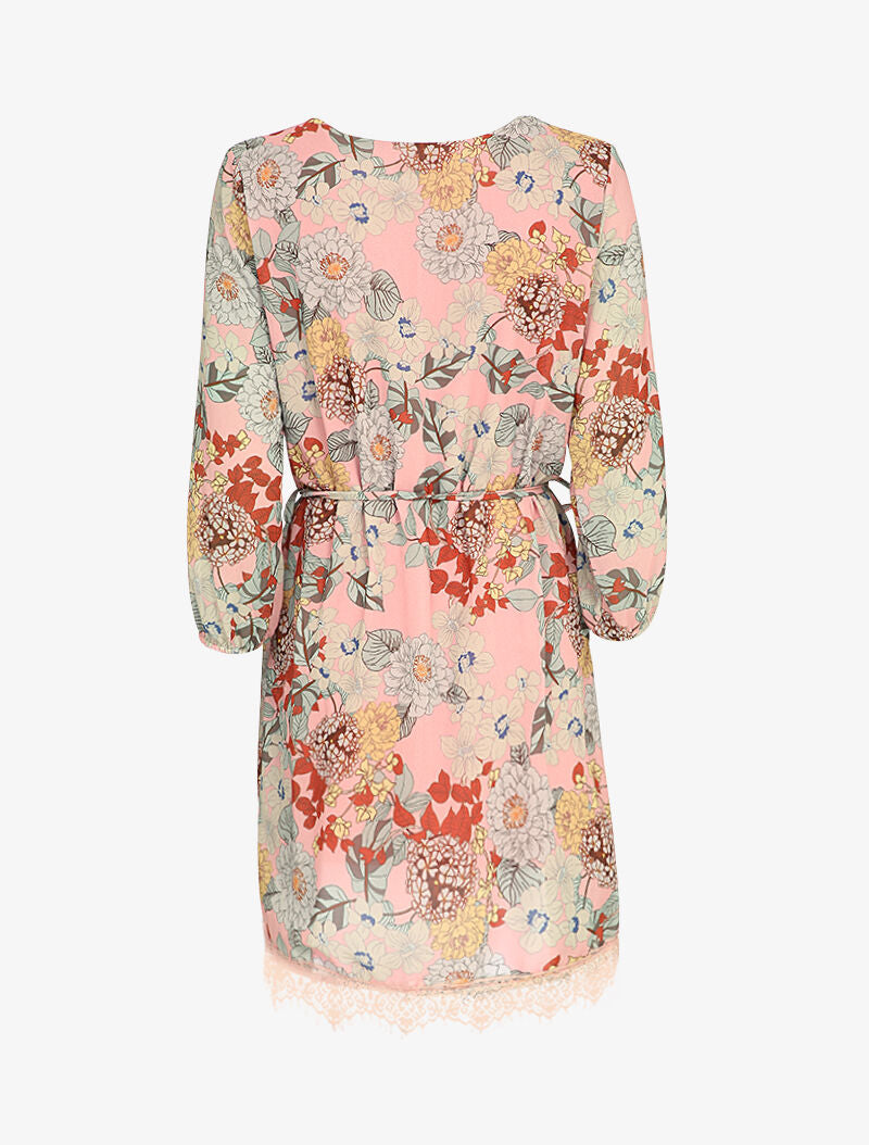 Robe patineuse à imprimé fleurs sauvages - Rose - 2
