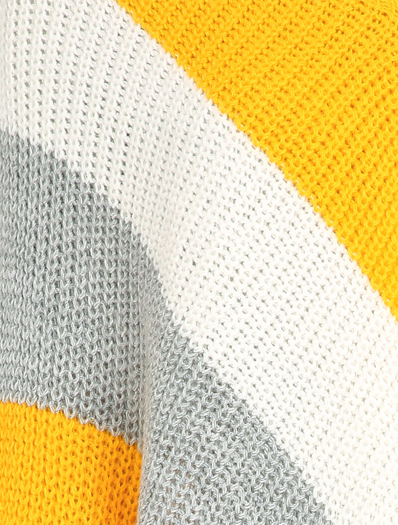 Pull style poncho à bords asymétriques - Jaune - 3
