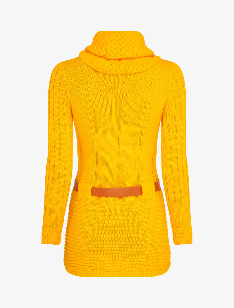 Pull à col roulé long en maille - Jaune - 2