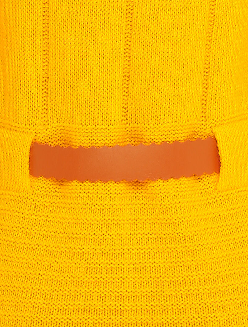 Pull à col roulé long en maille - Jaune - 3