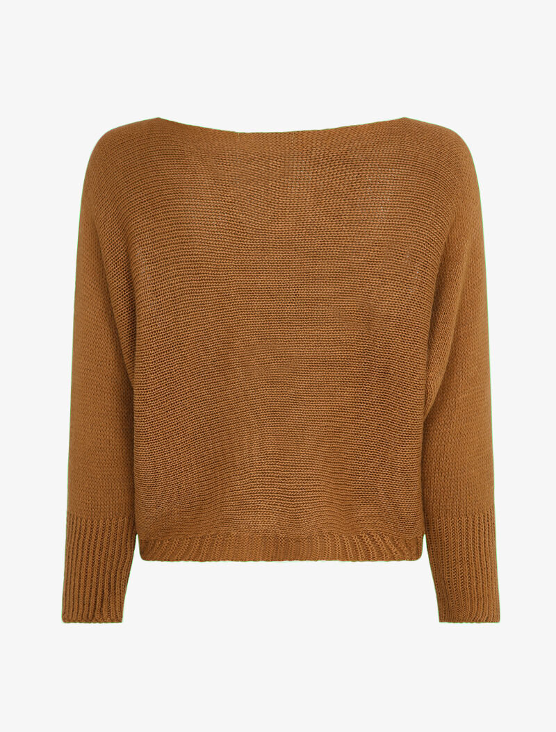 Pull chauve-souris à imprimé LOVE - Camel - 2