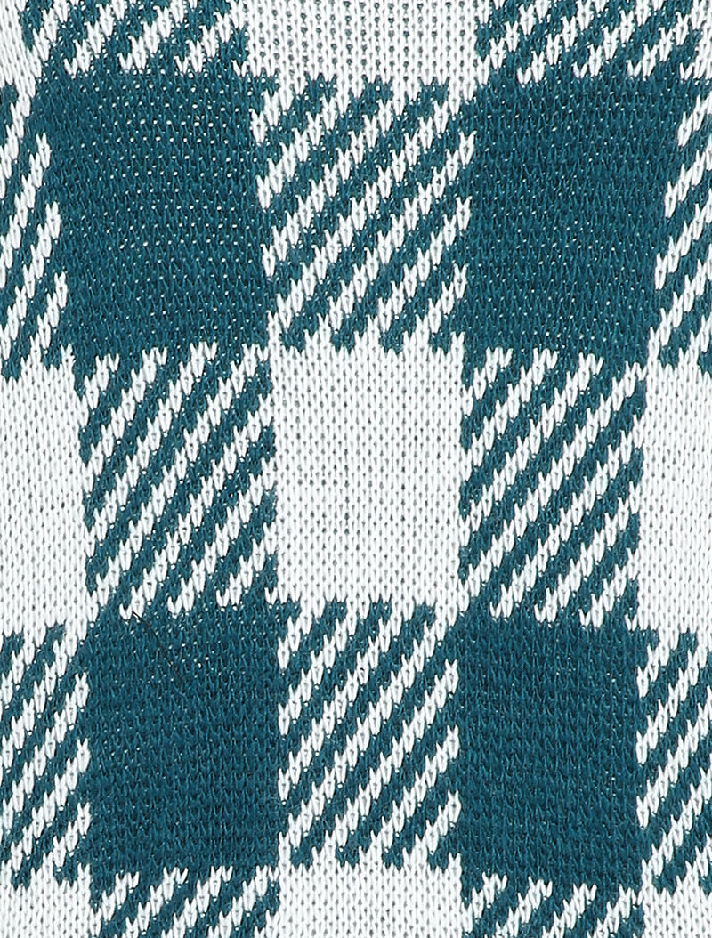 Pull à imprimé damier stylisé - Bleu canard - 3