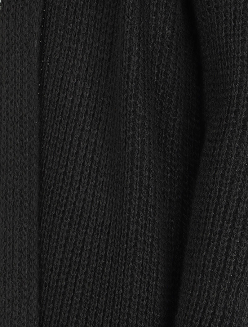 Gilet mi-long en grosse maille à col châle - Noir - 3