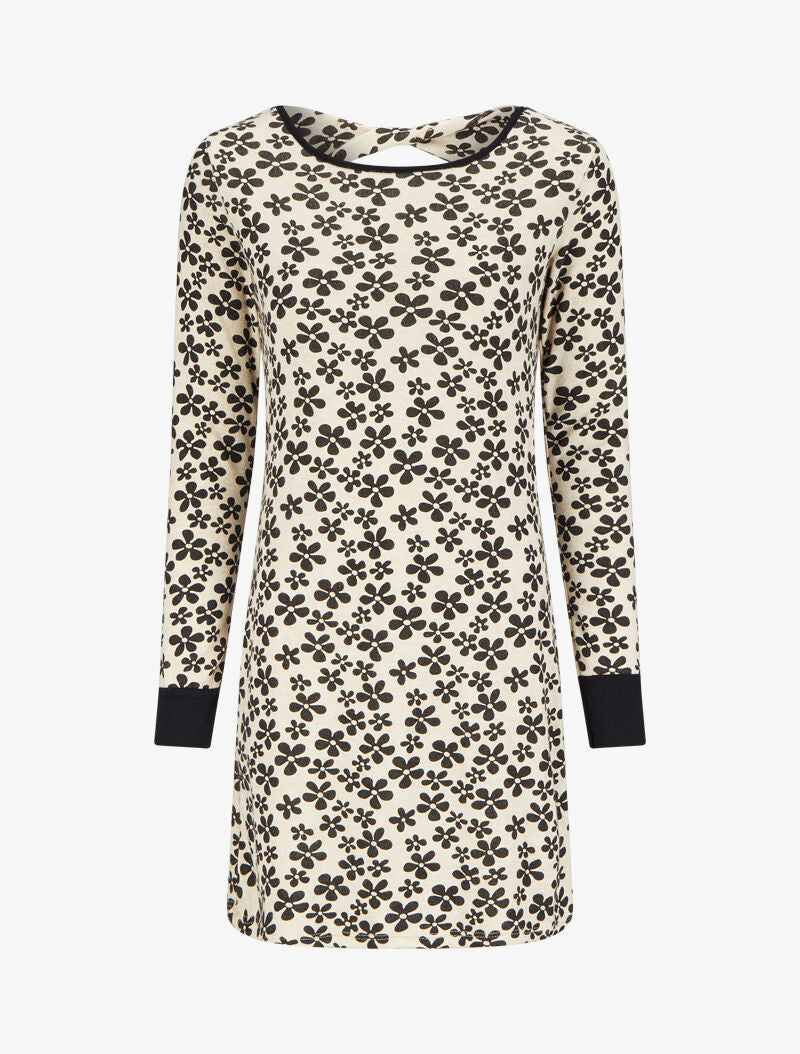 Robe dos nu à imprimé fleuri - Beige/noir - 1