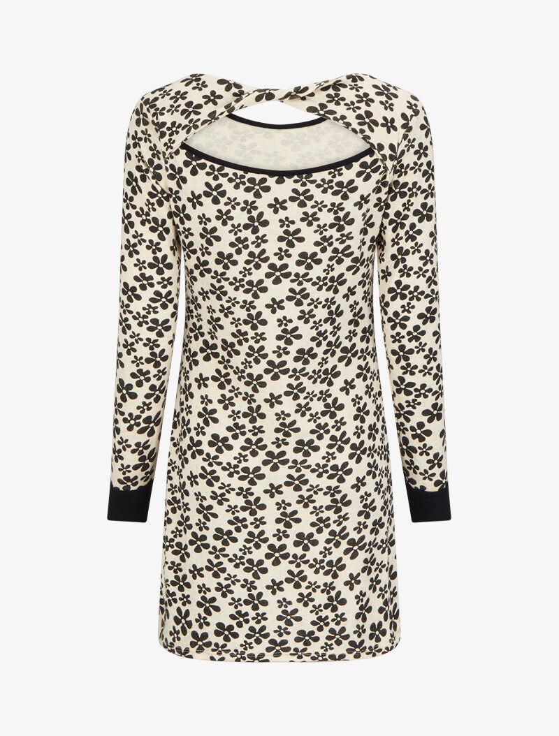 Robe dos nu à imprimé fleuri - Beige/noir - 2