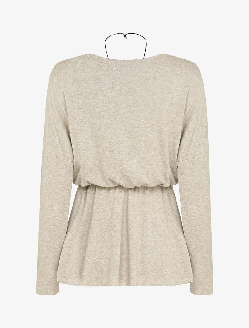 Pull fin coupe péplum - Camel - 2
