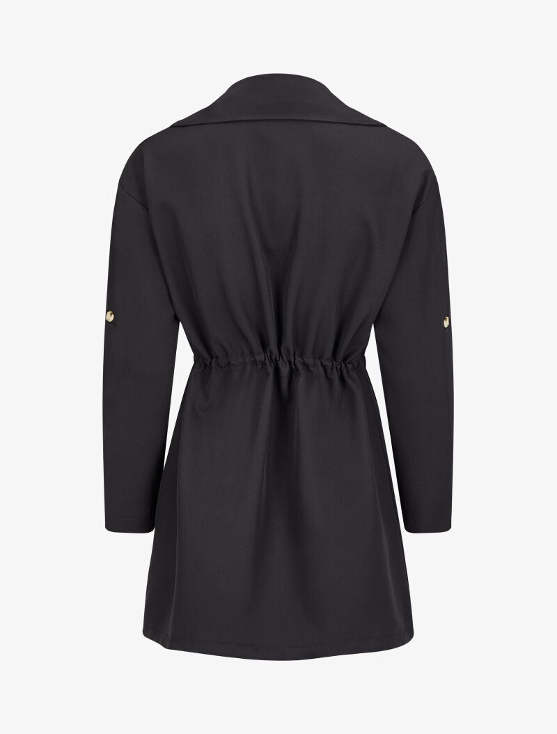 Veste oversize avec liens de serrage - Noir - 2
