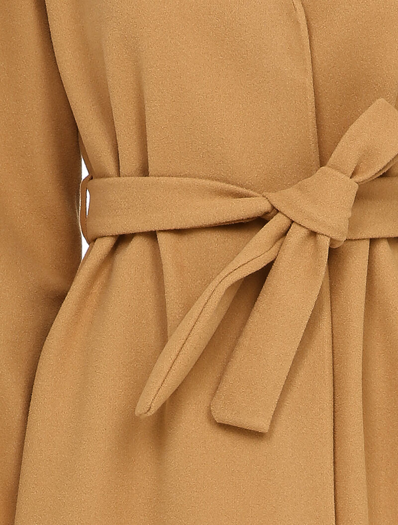 Manteau long à poignets élastiqués - Camel - 3