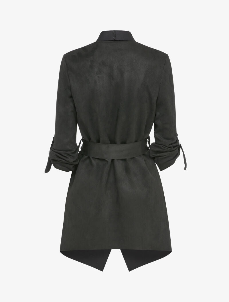 Veste suédée à manches rabattables - Noir - 2