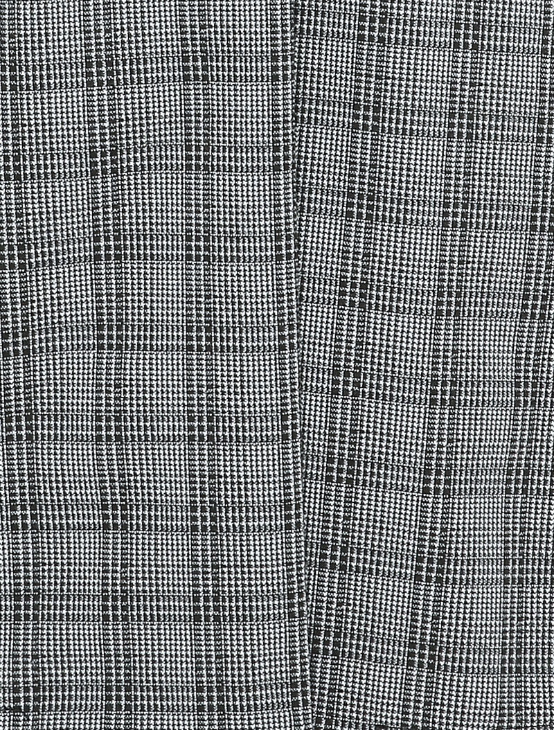 Veste mi-longue à motif carreaux - Noir - 3