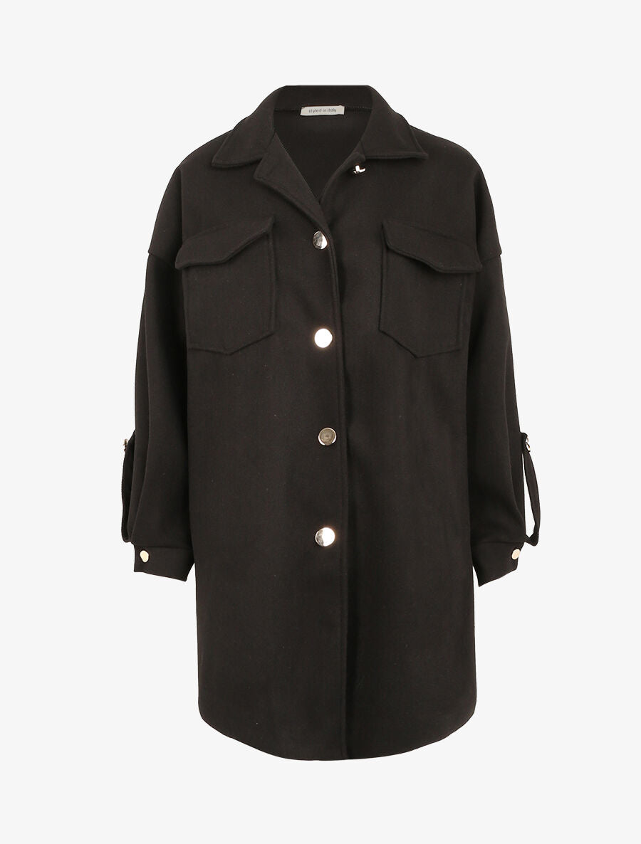 Veste à détails dorés - Noir - 1