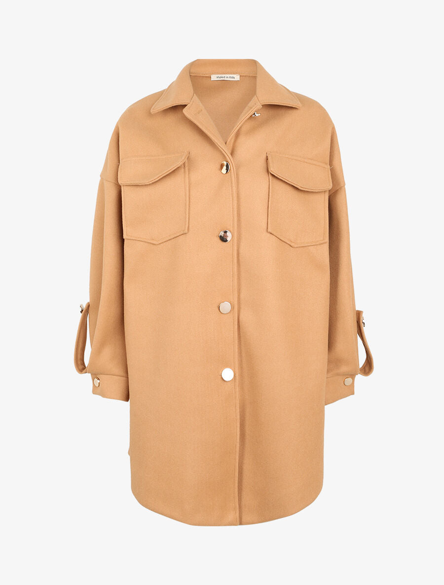 Veste à détails dorés - Camel - 1