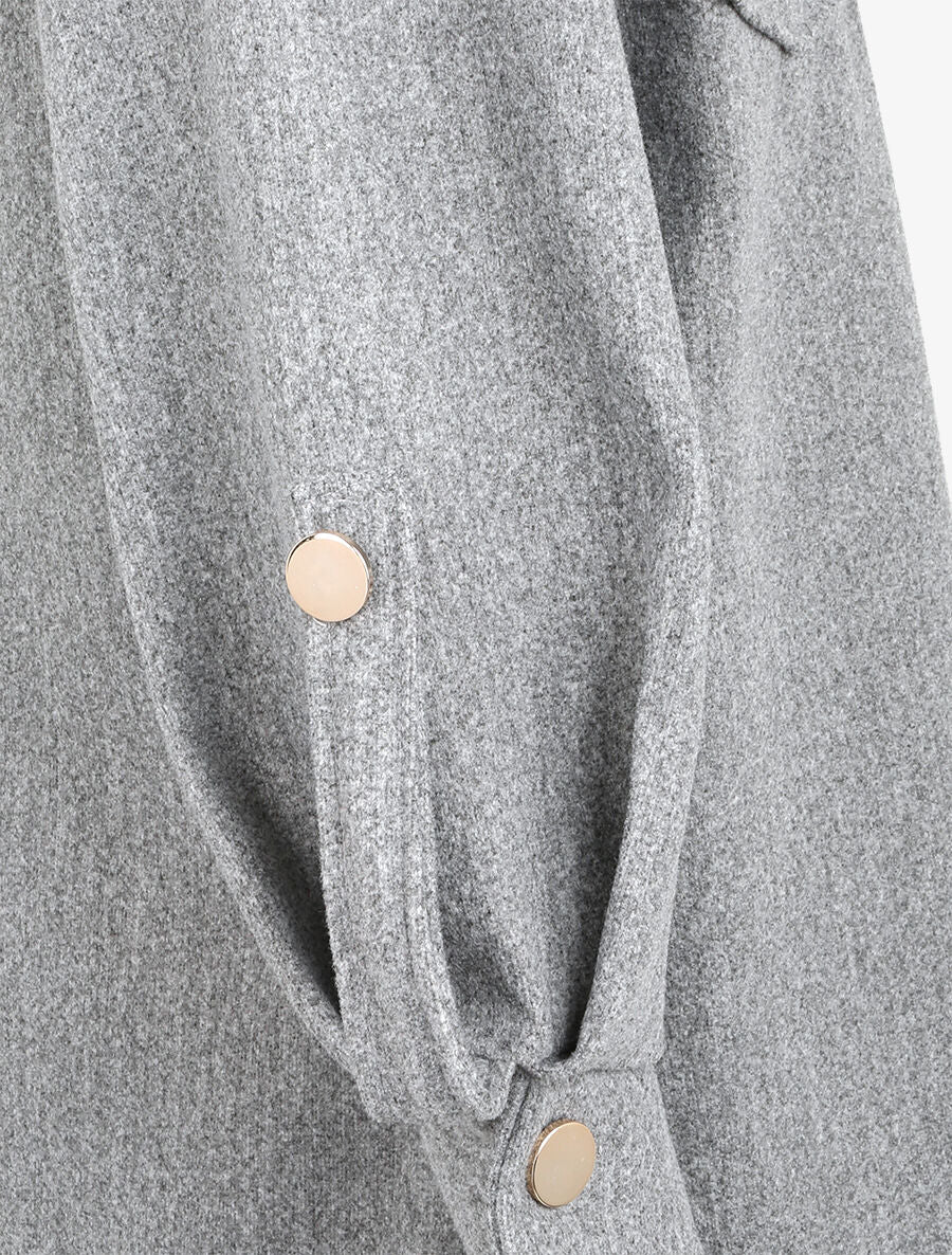 Veste à détails dorés - Gris chiné - 3