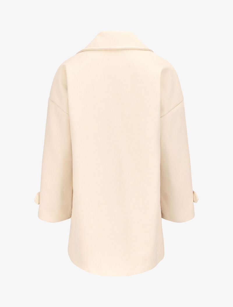 Manteau croisé à col à pied - Beige - 2