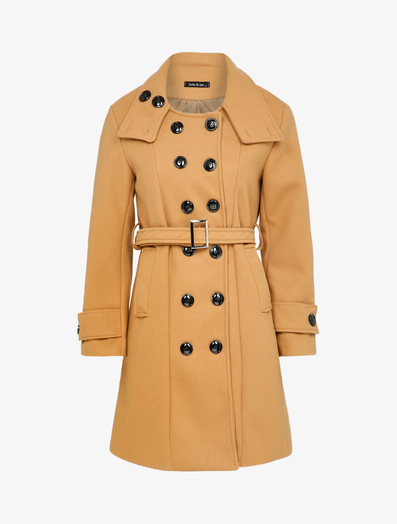 Manteau classique à double boutonnages - Camel - 2