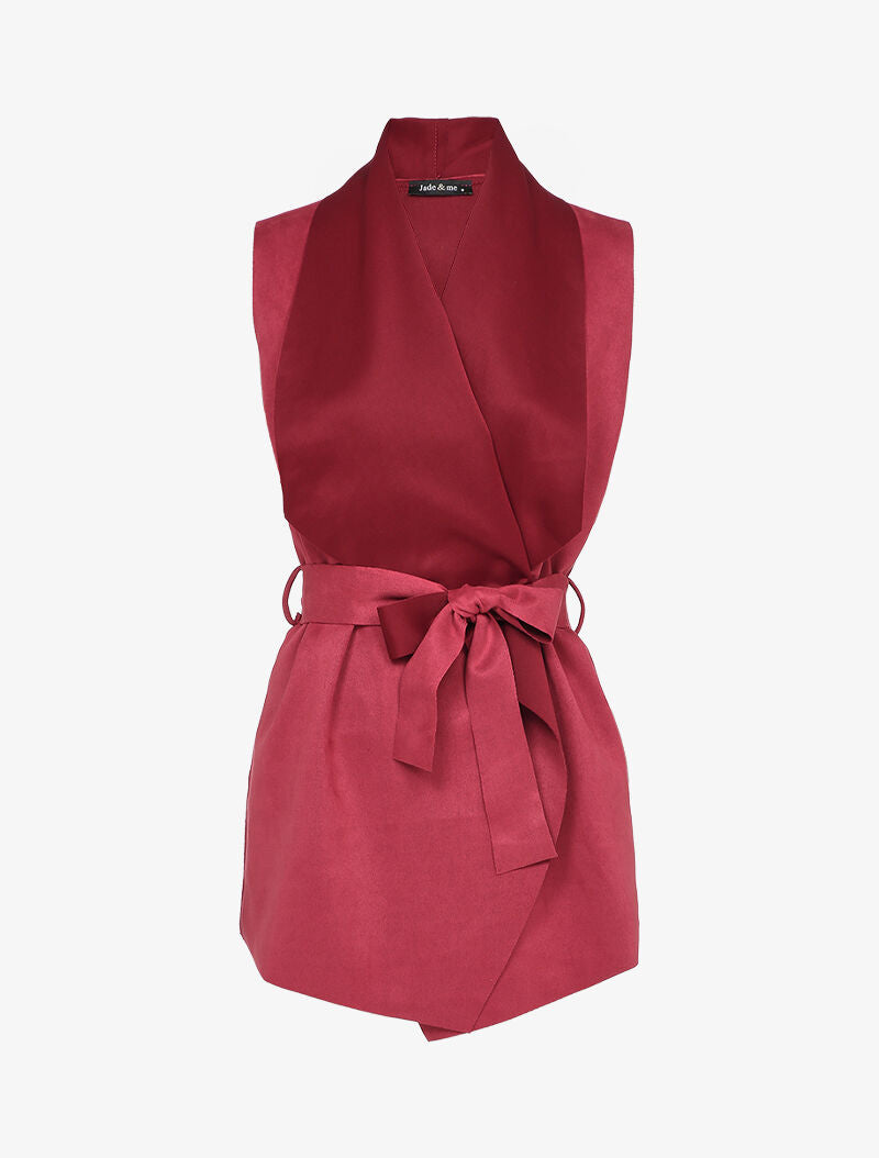 Veste en suédine sans manches - Bordeaux - 4