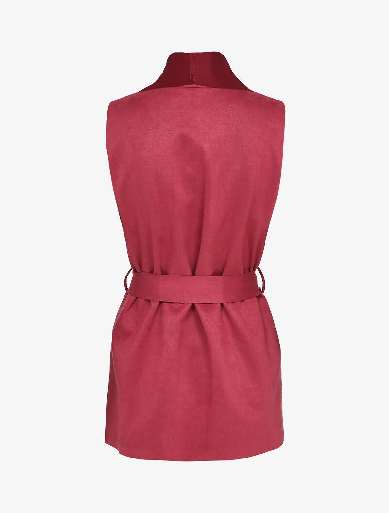 Veste en suédine sans manches - Bordeaux - 2