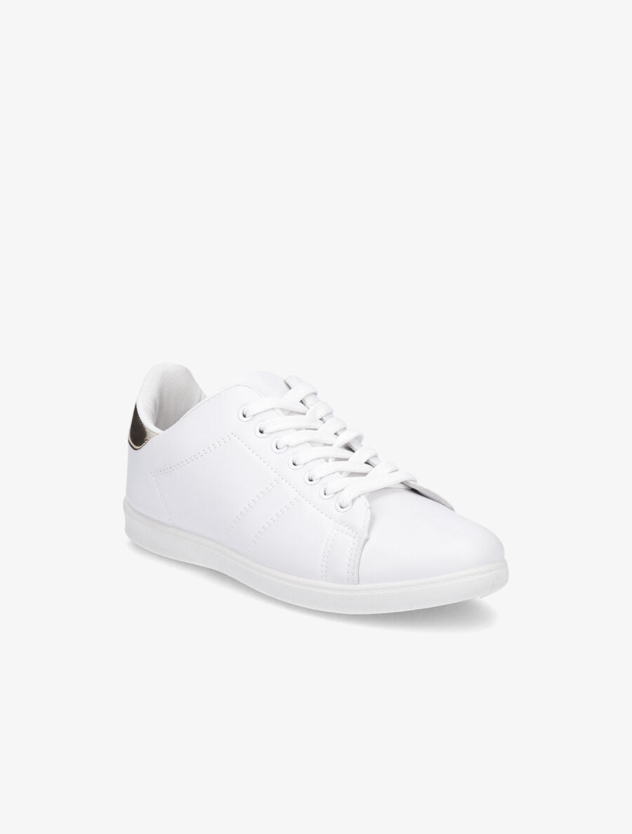 Sneakers blanc et or - noir/blanc - 2