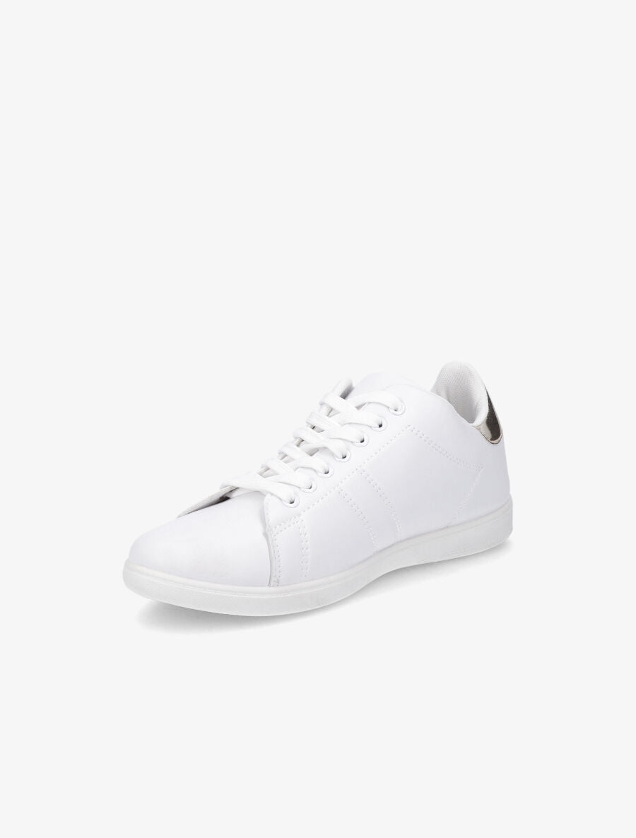 Sneakers blanc et or - noir/blanc - 3