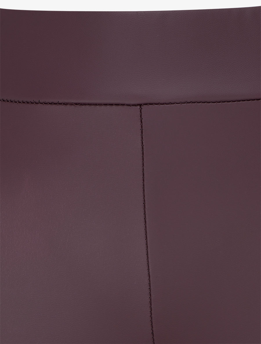 Legging uni en simili - Aubergine - 3