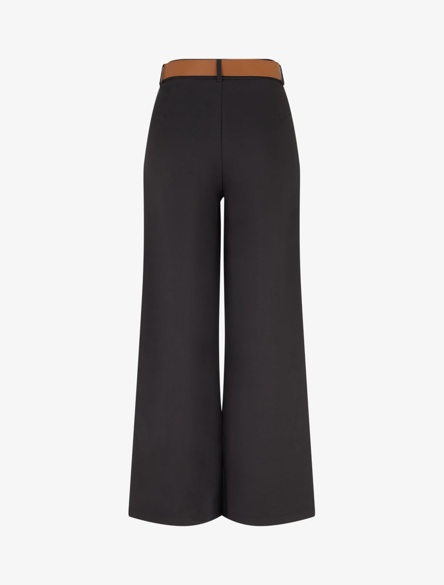 Pantalon taille haute coupe ample - Noir - 2