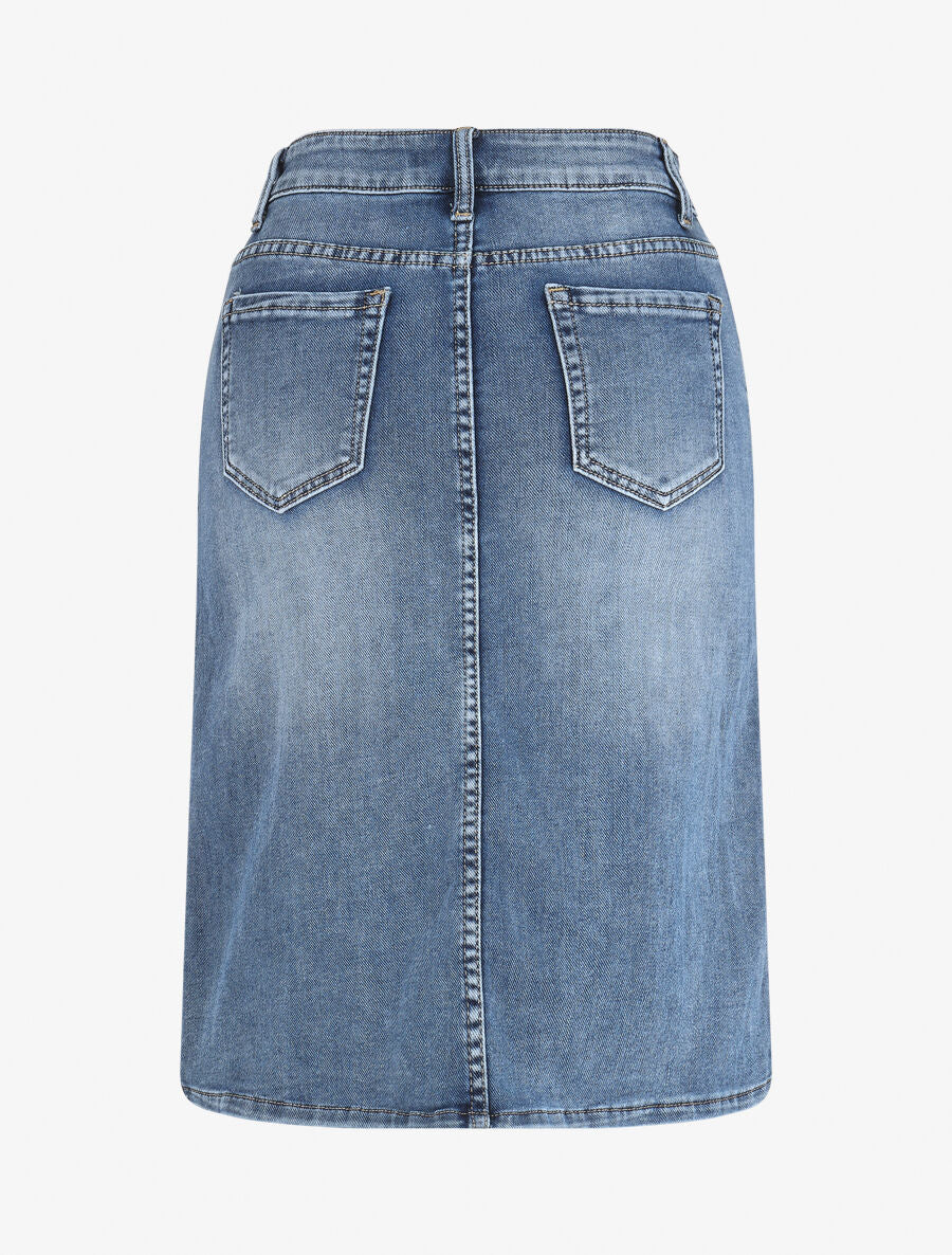 Jupe droite en jean - Bleu denim - 2