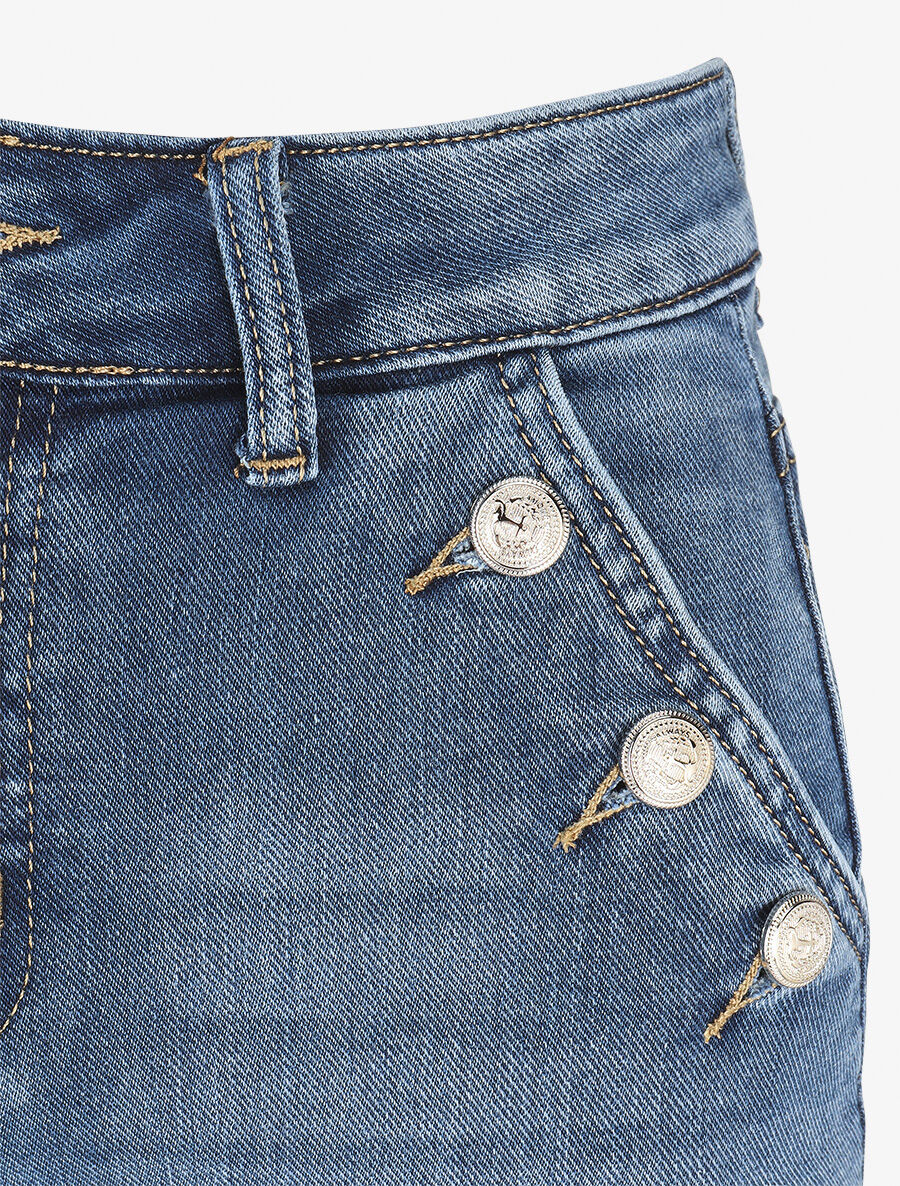 Jupe droite en jean - Bleu denim - 3