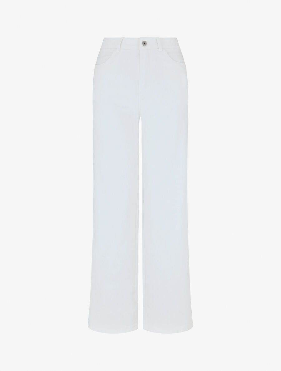 Jean wide leg taille haute coupe droite - Blanc - 1