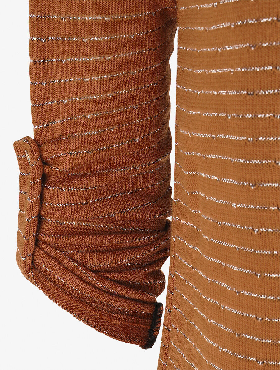 Pull fin à rayures irisées - Camel - 3