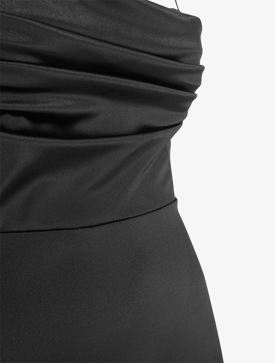 Robe de soirée longue évasée - Noir - 3