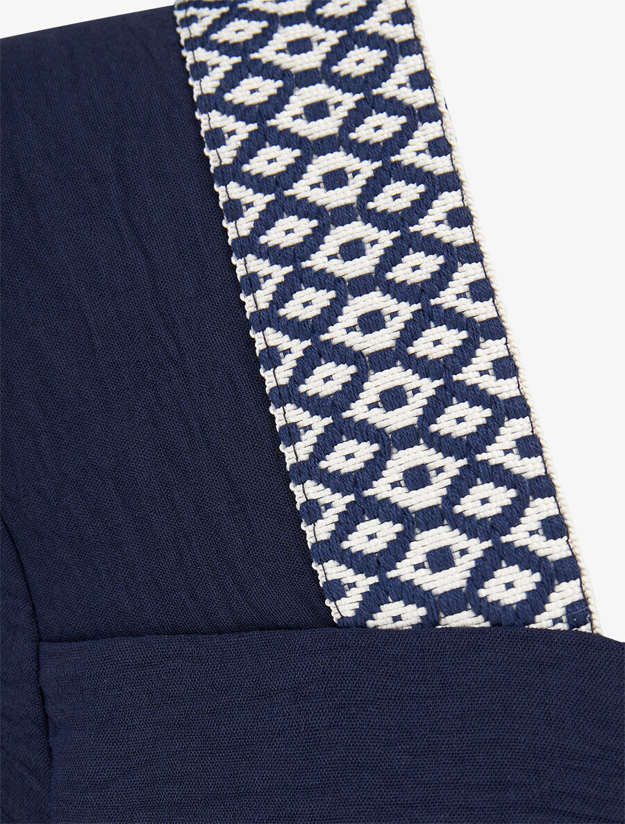 Top à col carré imprimé fantaisie - Marine - 3