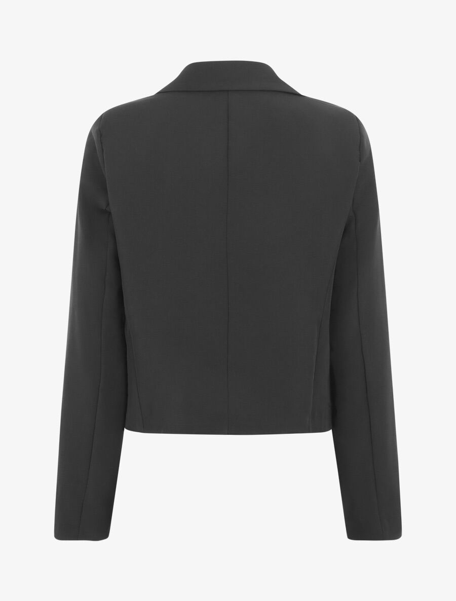 Veste courte unie - Noir - 2