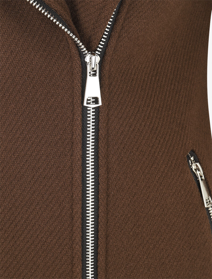 Manteau à empiècement style sweat - Marron - 3