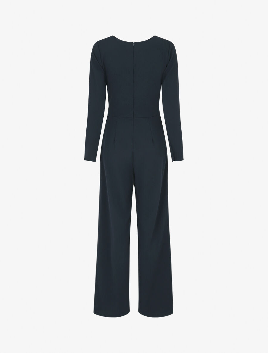 Combinaison unie à manches longues à empiècement métal coeurs - Marine - 2