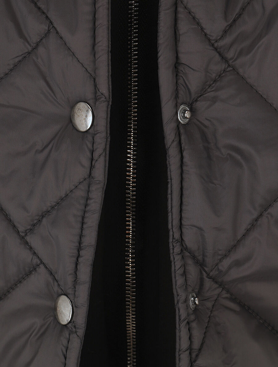 Doudoune mi-longue à empiècement sweat - Noir - 3