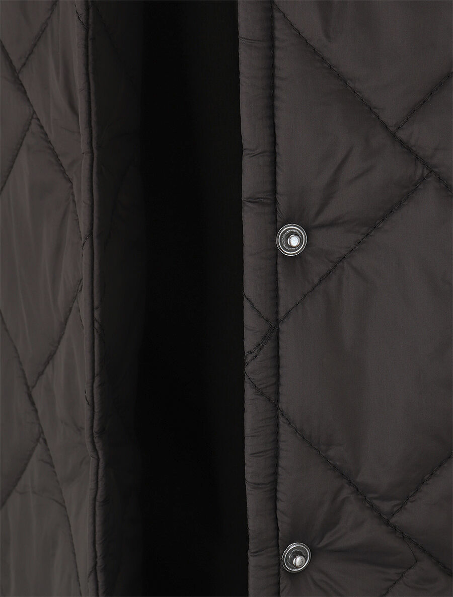 Doudoune matelassée à empiècement sweat - Noir - 3