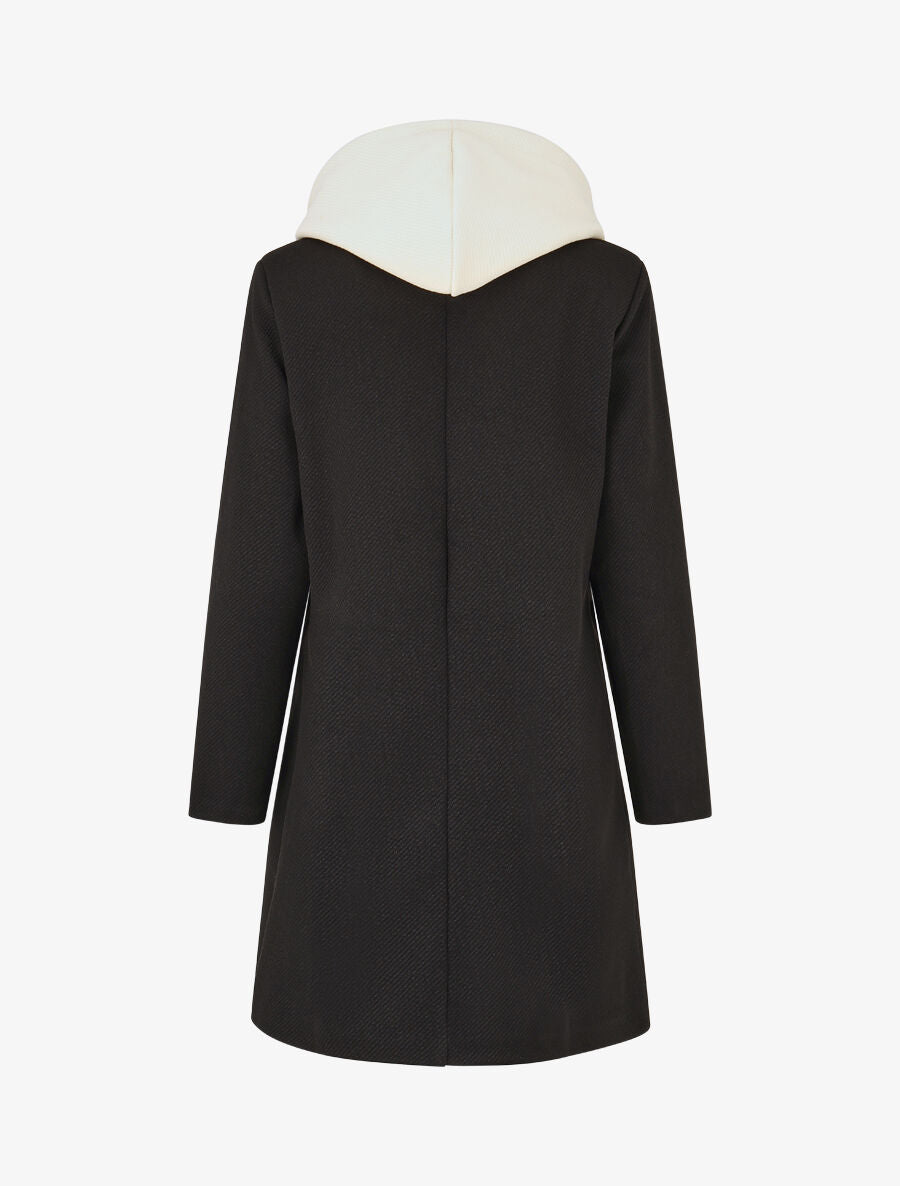 Manteau à capuche style sweat - Noir - 2