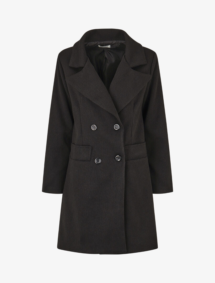 Manteau à capuche style sweat - Noir - 4