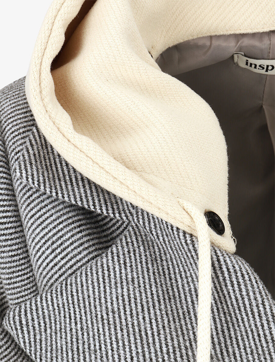 Manteau à capuche style sweat - Gris - 3